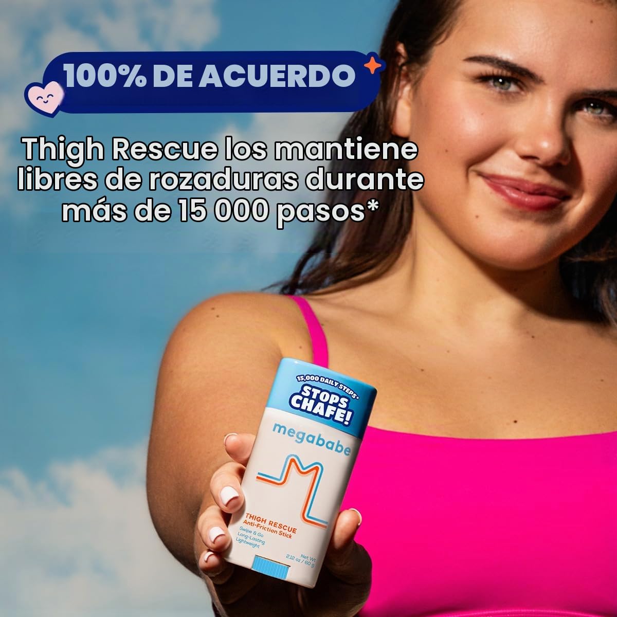 Megababe - Barra antirozaduras para rescate de muslos | Evita rozaduras e irritación de la piel | Muslos, brazos, líneas de brasier y más | 2.2 onzas (paquete de 1)