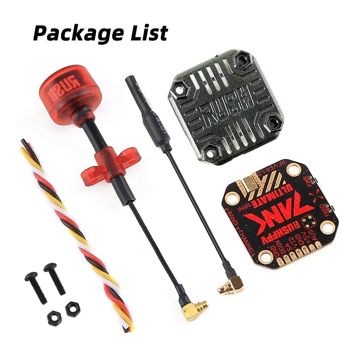 Transmisor de Vídeo SoloGood Rush Tank 5.8GHz 48CH Mini PIT para Drone de Carreras FPV con Antena Rush Cherry RHCP