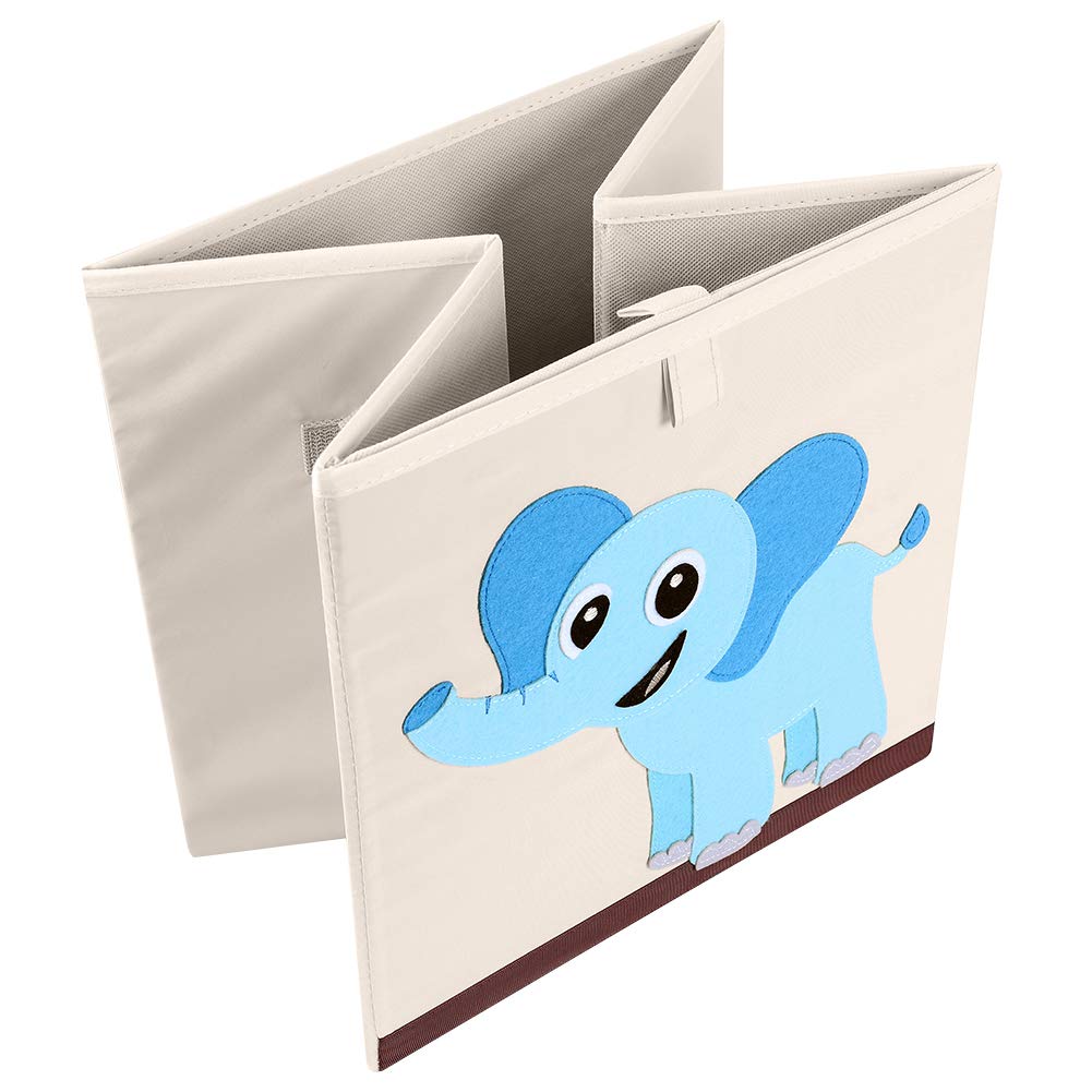 CLCROBD - Contenedores plegables de almacenamiento de cubo de animales, caja/cofre/organizador de tela para juguetes para niños, guardería, 33 cm (Elefante)