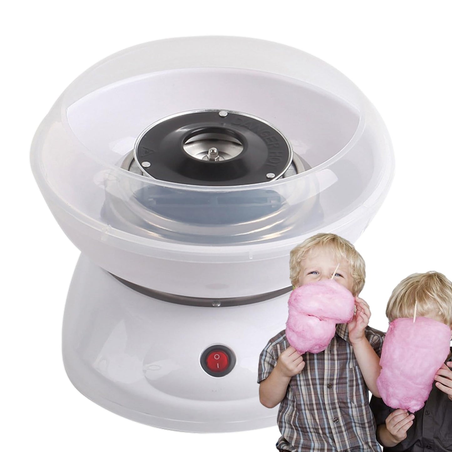 HIXIP Máquina de algodón de azúcar para niños - Máquina eléctrica para Hacer algodón de azúcar - Fácil de Usar y Limpiar con Placa Prueba de Salpicaduras de Calidad alimentaria, máquina Retro