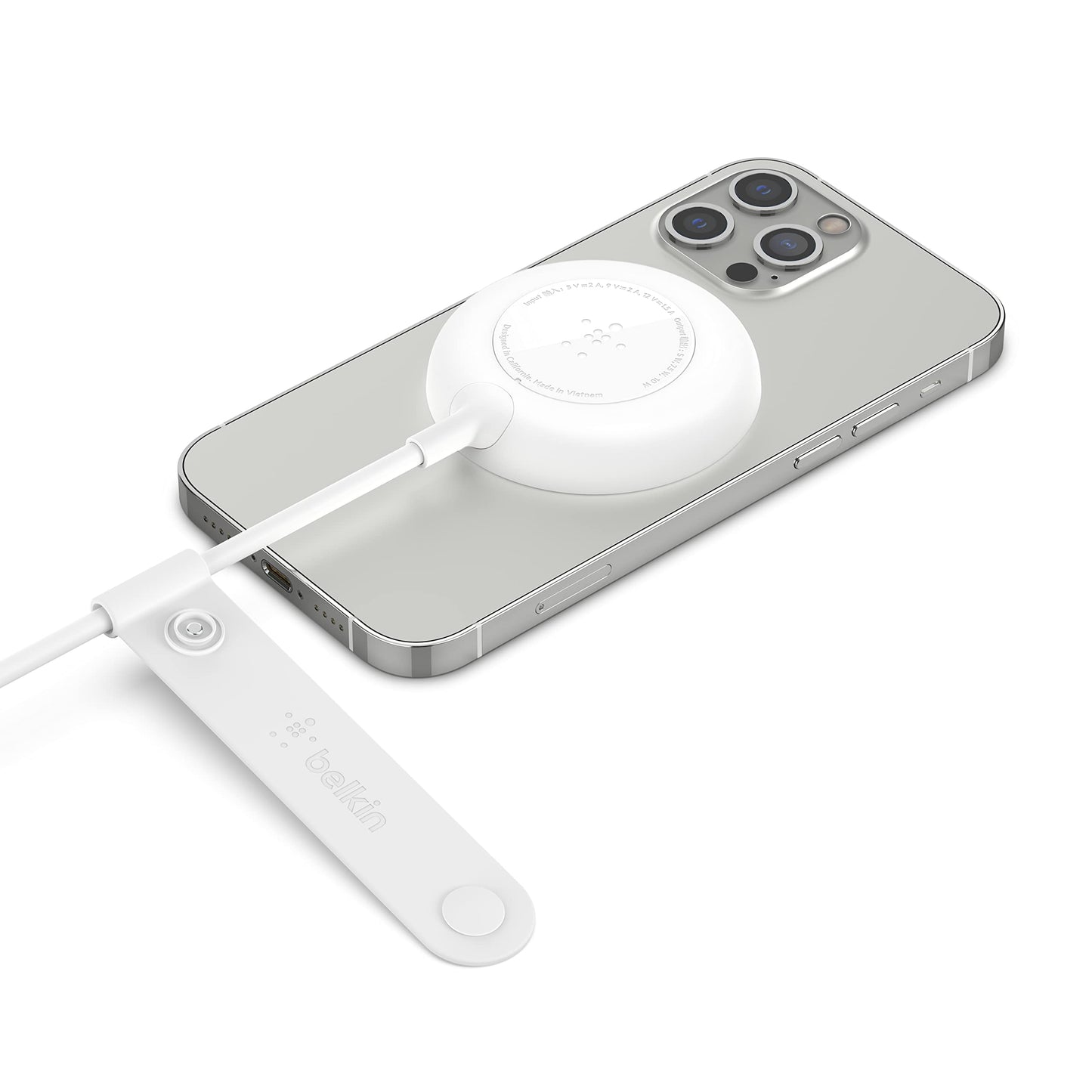 Belkin Cargador inalámbrico magnético (Fuente de alimentación no incluida) Compatible con MagSafe con Cable Extra Largo de 2 m para iPhone 12, 12 Pro, 12 Pro MAX y 12 Mini