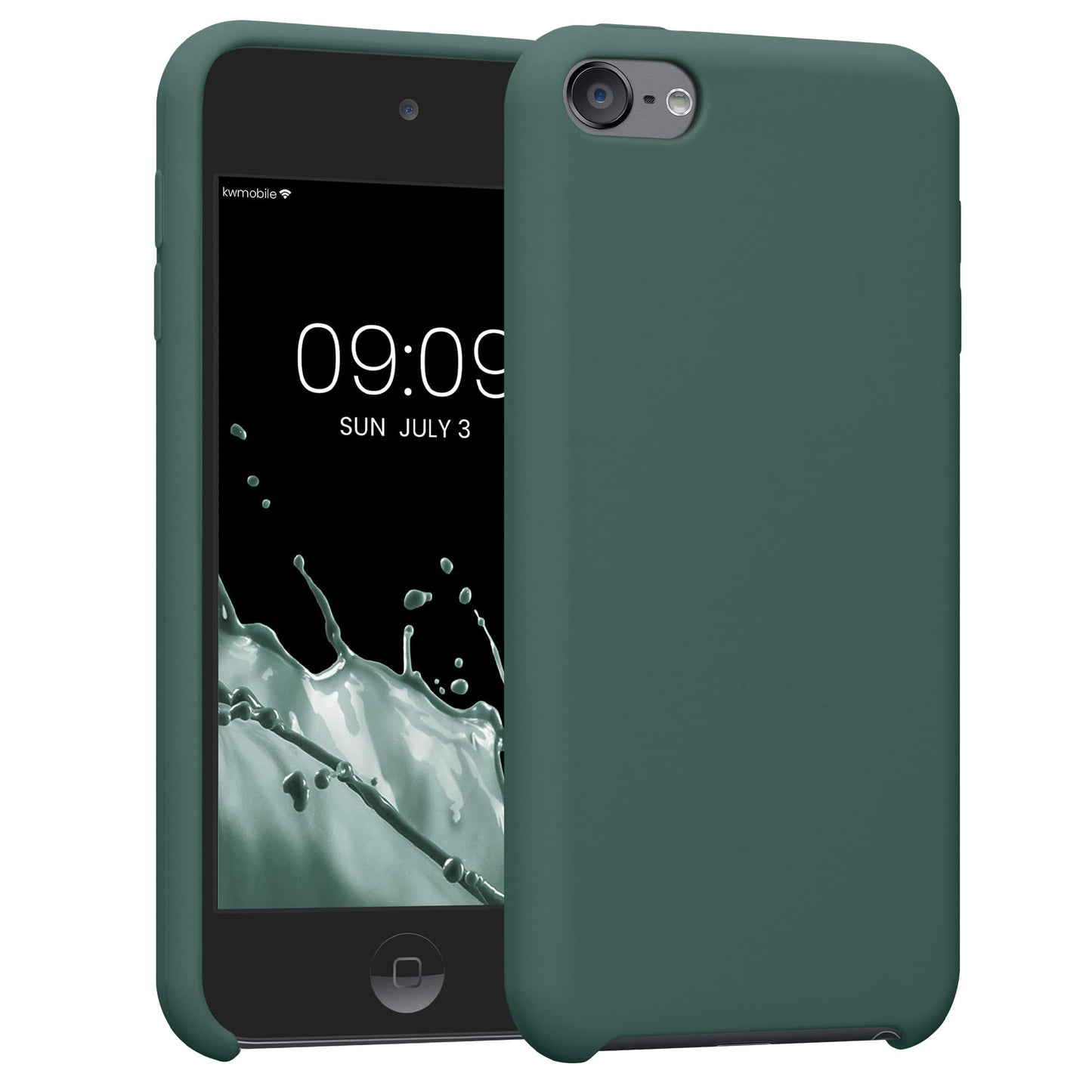 kwmobile Carcasa Compatible con Apple iPod Touch 6G / 7G (6a y 7a generación) - Funda Protectora de Silicona - Case Trasero en Verde Bosque