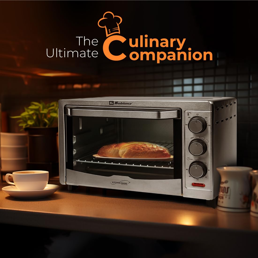 Horno Eléctrico de Convección Koblenz de 9 Rebanadas, 24L, Timer de 60 Minutos, 3 Programas de Cocción que Permiten Asar, Gratinar, Dorar y Tostar; 1500 W, 3 Accesorios, Acero Inoxidable (HKM-1500 C)