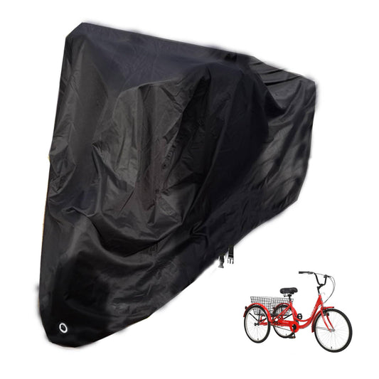 Cubierta de triciclo para adultos, 24 fundas de bicicleta de 26 pulgadas, 3 ruedas, impermeable, 210D, Oxford, resistente al viento, fundas de bicicleta a prueba de polvo