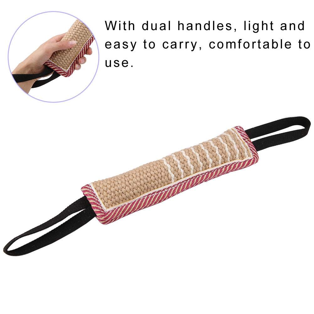 Juguetes Interactivos A Sixx Beige con 2 Manijas y Almohada para Mordeduras de Perro para Perros Grandes y Medianos