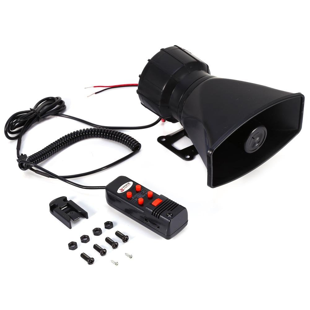 Bocina Sirena Yosoo Roja con 5 Sonidos para coche y camión 300dB con micrófono