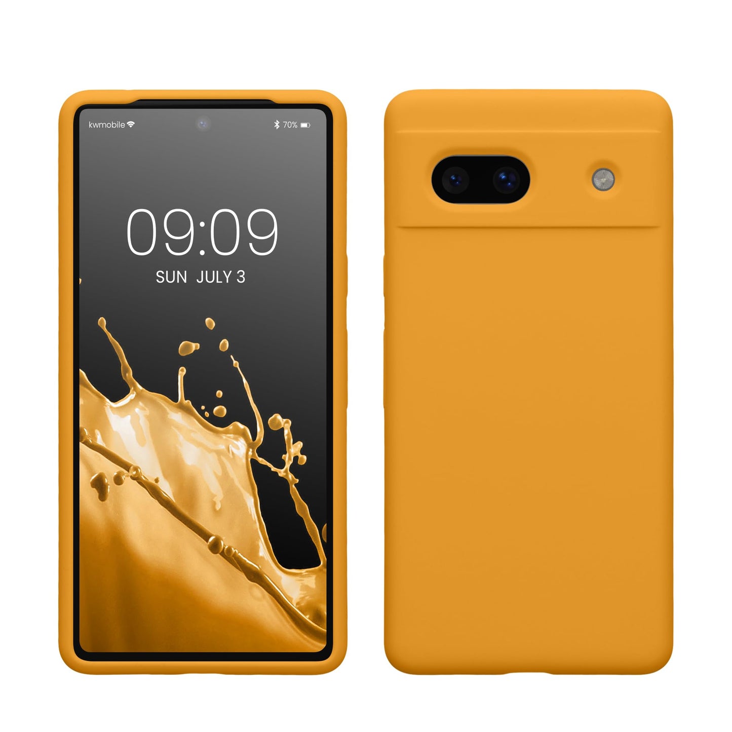 kwmobile Carcasa Compatible con Google Pixel 7a Funda - Case TPU y Silicona antigolpes - Apto Carga inalámbrica - Mango