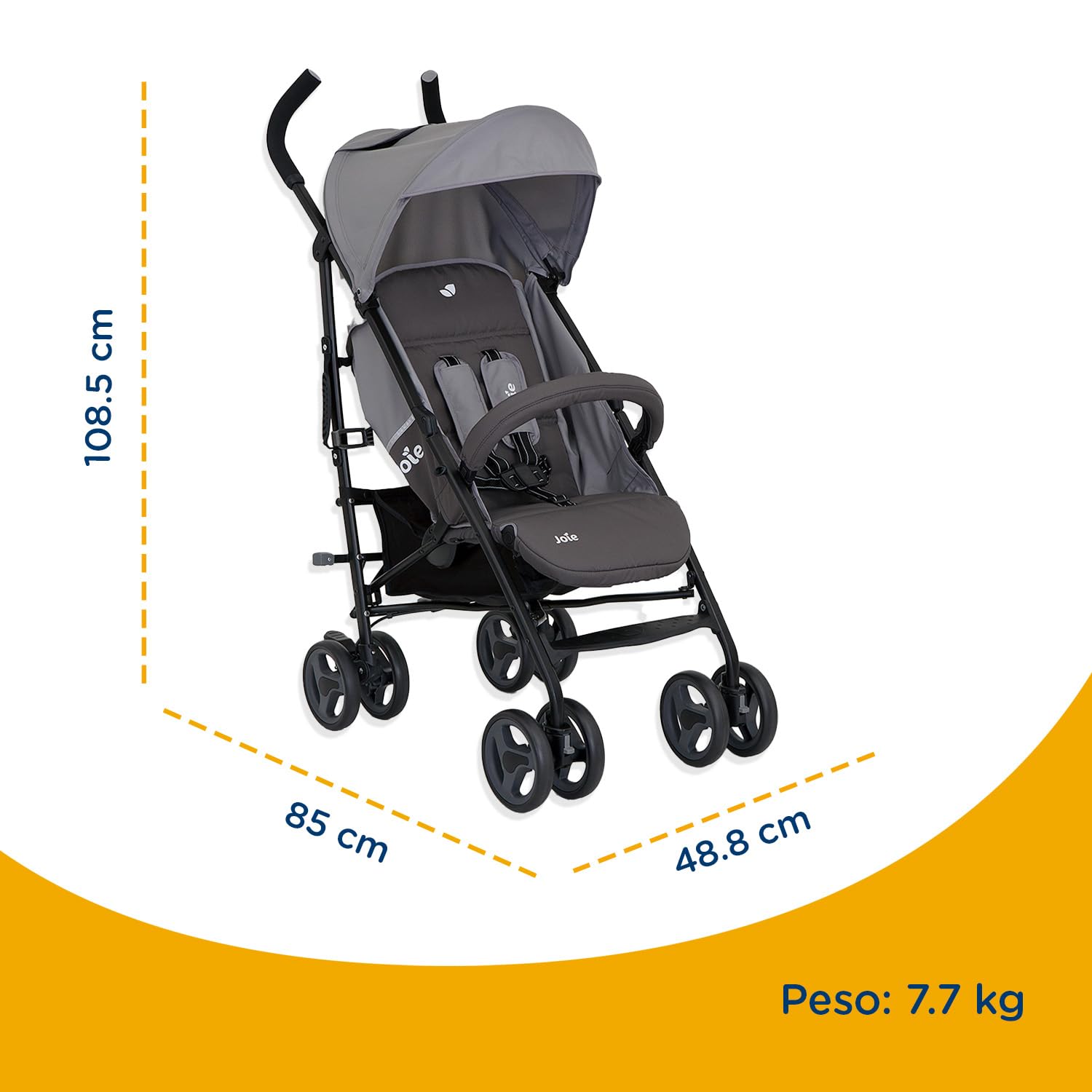 Joie Carriola para Bebe Paragua Nitro XL | Carriola de viaje con Cesta de Compras | Carriola Ligera con Cinturón de 5 puntos | Recién Nacidos a 4 Años o Hasta 15 kilos | Carriola de Baston Plegable