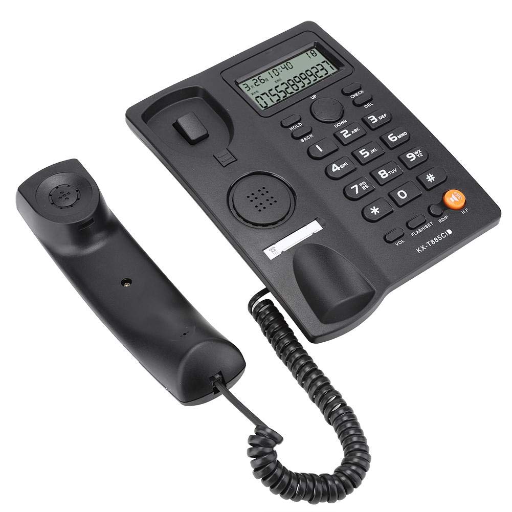 Oumij1 Teléfono del Hotel Identificador de Llamadas Teléfono Llamadas Manos Libres Oficina en el Hogar Teléfono Fijo del Hotel Inglés(Negro)