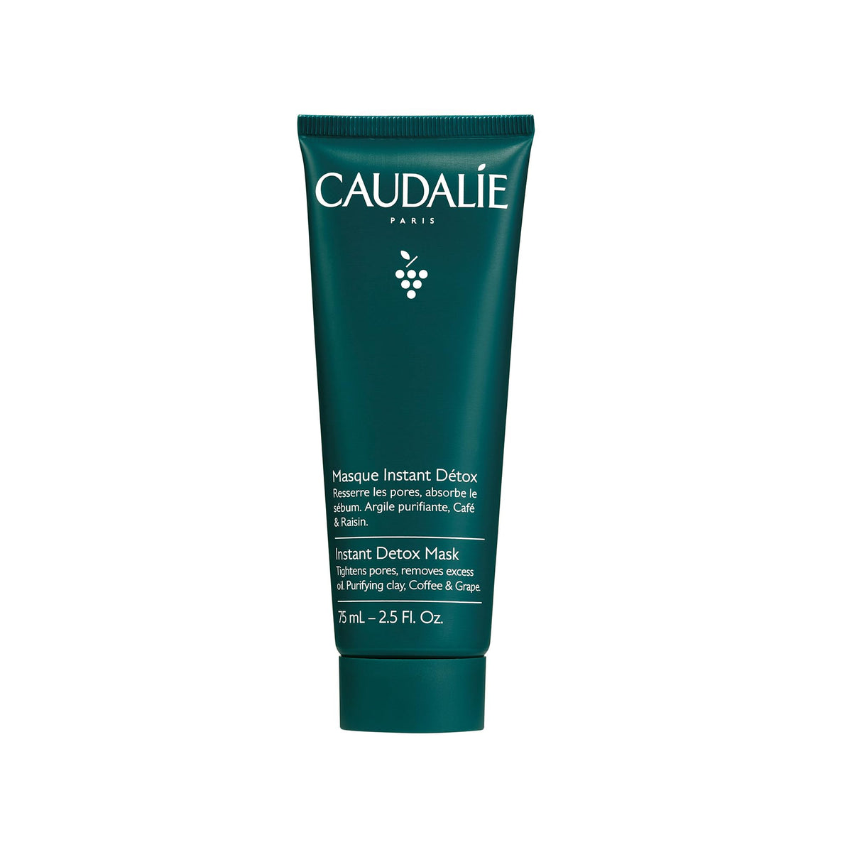 CAUDALIE Instant Detox Mascarilla de Arcilla Rosa, Limpia Poros - 75 mL