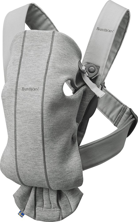 BabyBjörn - Portabebés Mini en tejido de punto 3D, gris claro
