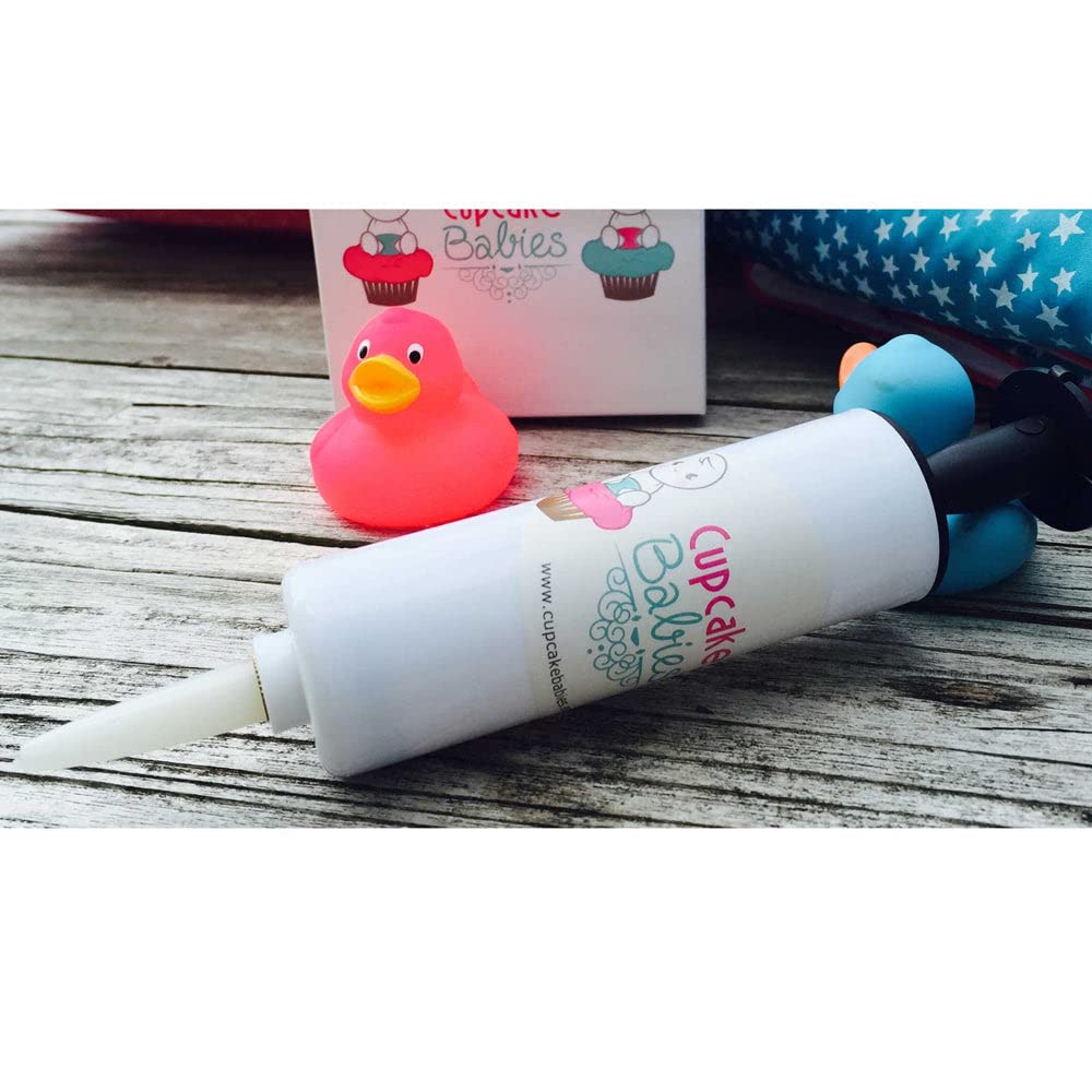 CUPCAKE BABIES Bañera para Bebe Inflable con Bolso de Viaje Blanco | Ideal Regalos Navideños para Recién Nacidos hasta 12 Meses | Navidad | Uso en Baño o Alberca para Bebe | Práctica y Segura