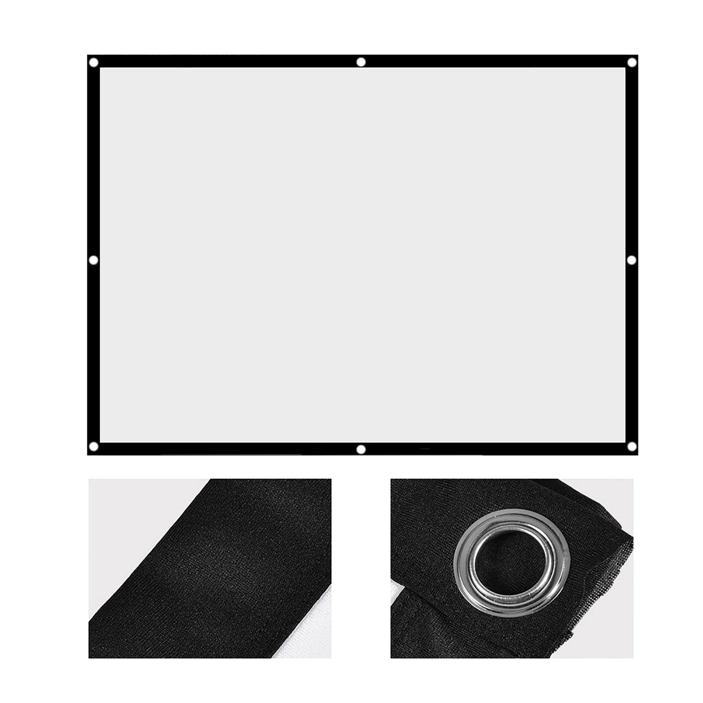 Pantalla de proyección de Cortina del Blanca no Plegable portátil de 60-100 Pulgadas, 60-100 Pulgadas 16: 9 HD Pantalla de Película 3D Cortinas de Pantalla portátiles(100 Pulgadas)