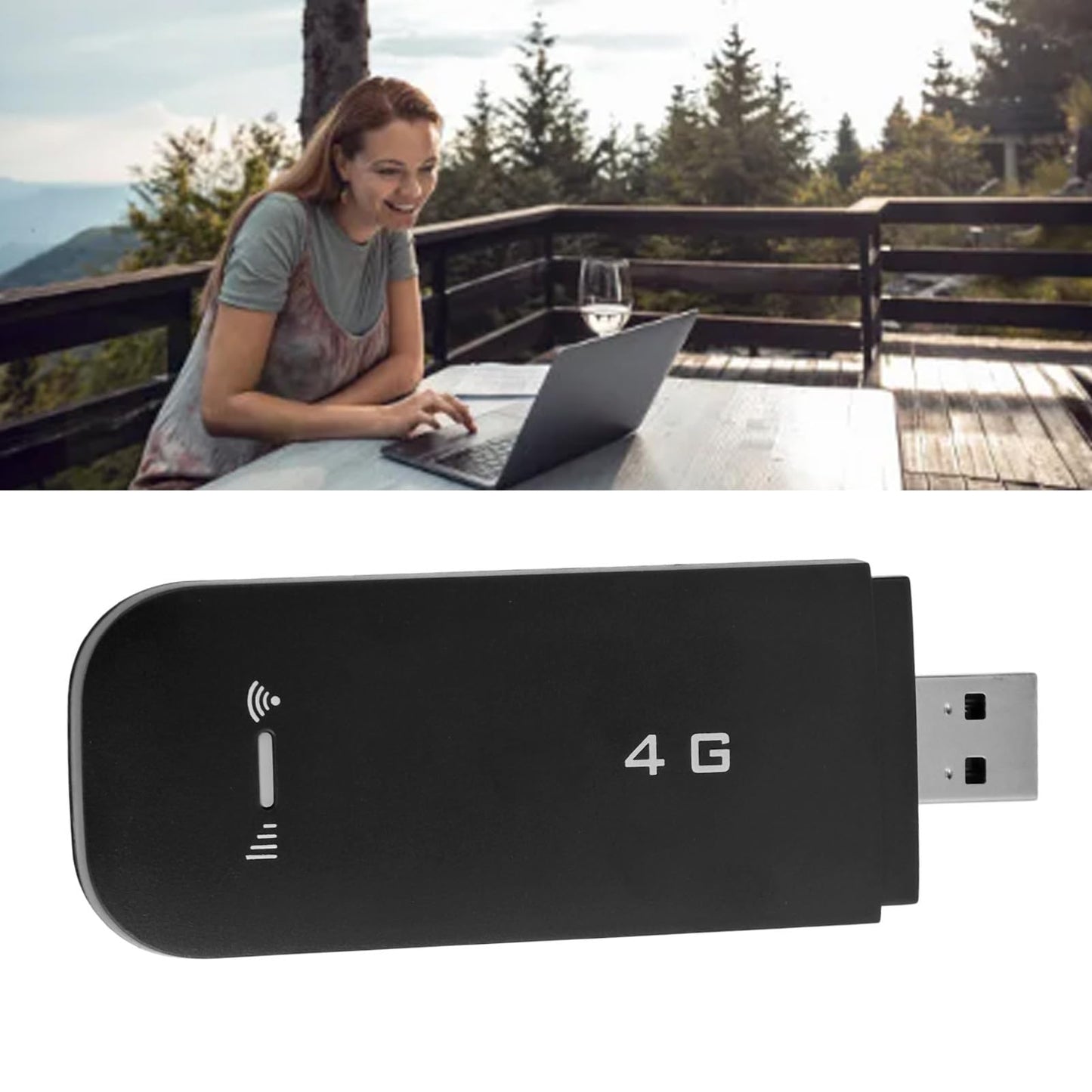 Enrutador USB 4G LTE Zopsc Blanco con Ranura para Tarjeta SIM y Cifrado WiFi para Viaje