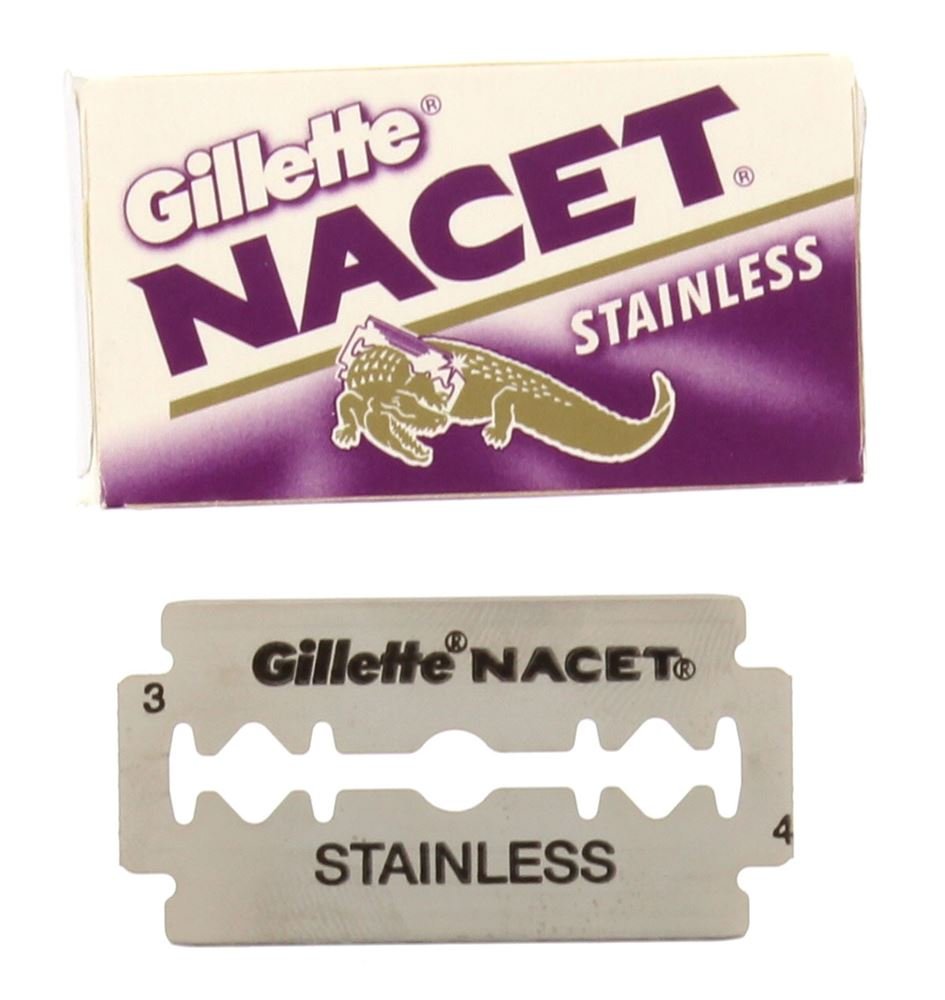 25 NACET STAINLESS Double Edge Razor Blades