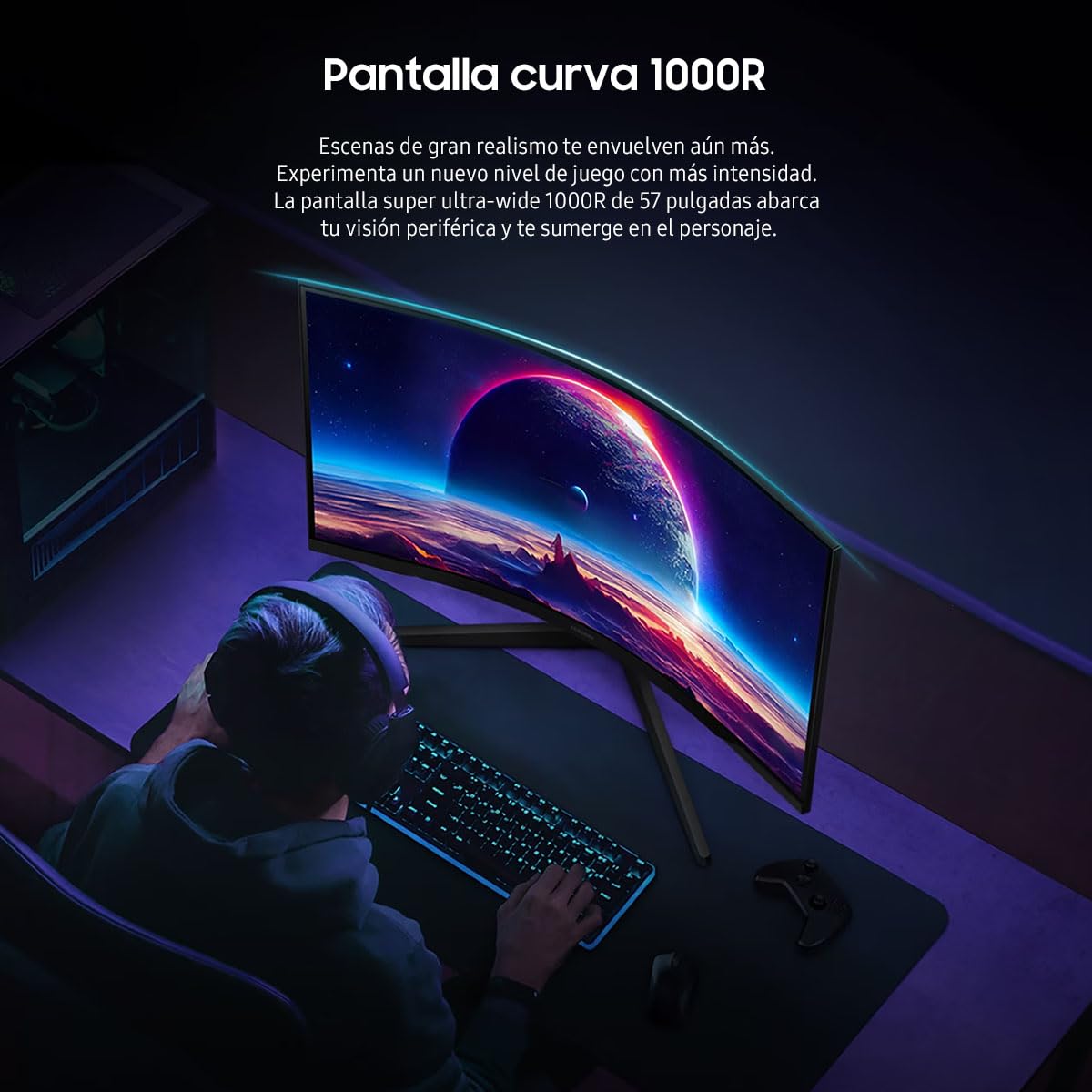 Monitor Gaming Samsung 27 Pulgadas Negro Curvo Odyssey G5 WQHD 144Hz