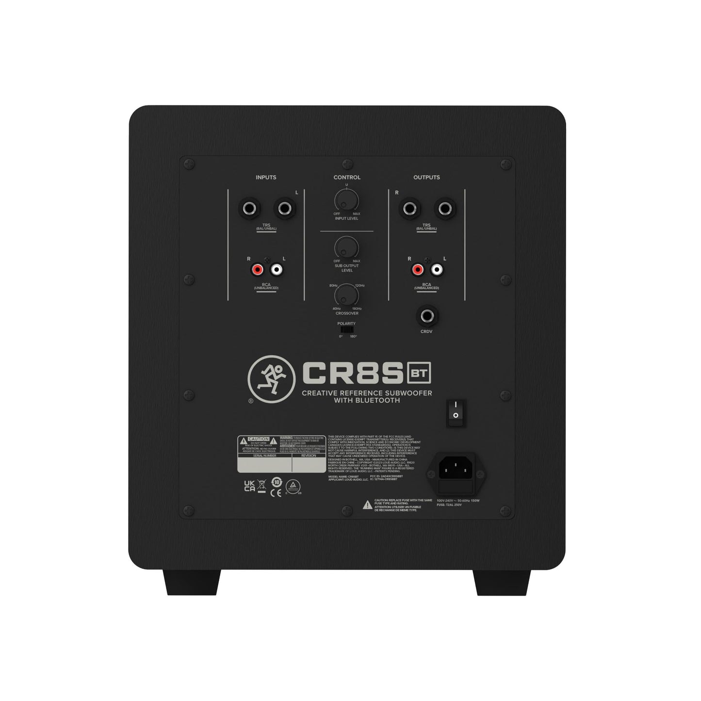 Mackie CR8SBT - Subwoofer Alimentado de 8 Pulgadas con Control Remoto de computadora, Bluetooth, TRS, RCA, Crossover y Controles de polaridad, Compatible con monitores de Estudio alimentados de la