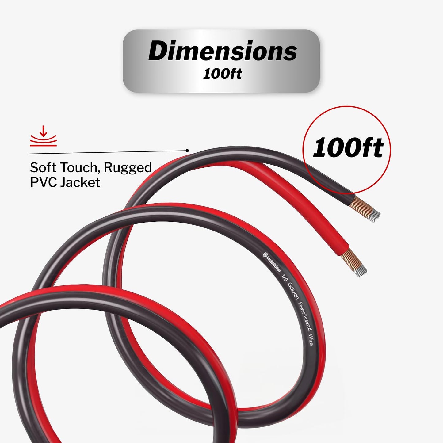 InstallGear 16 Gauge Speaker Wire Cable, 100 feet