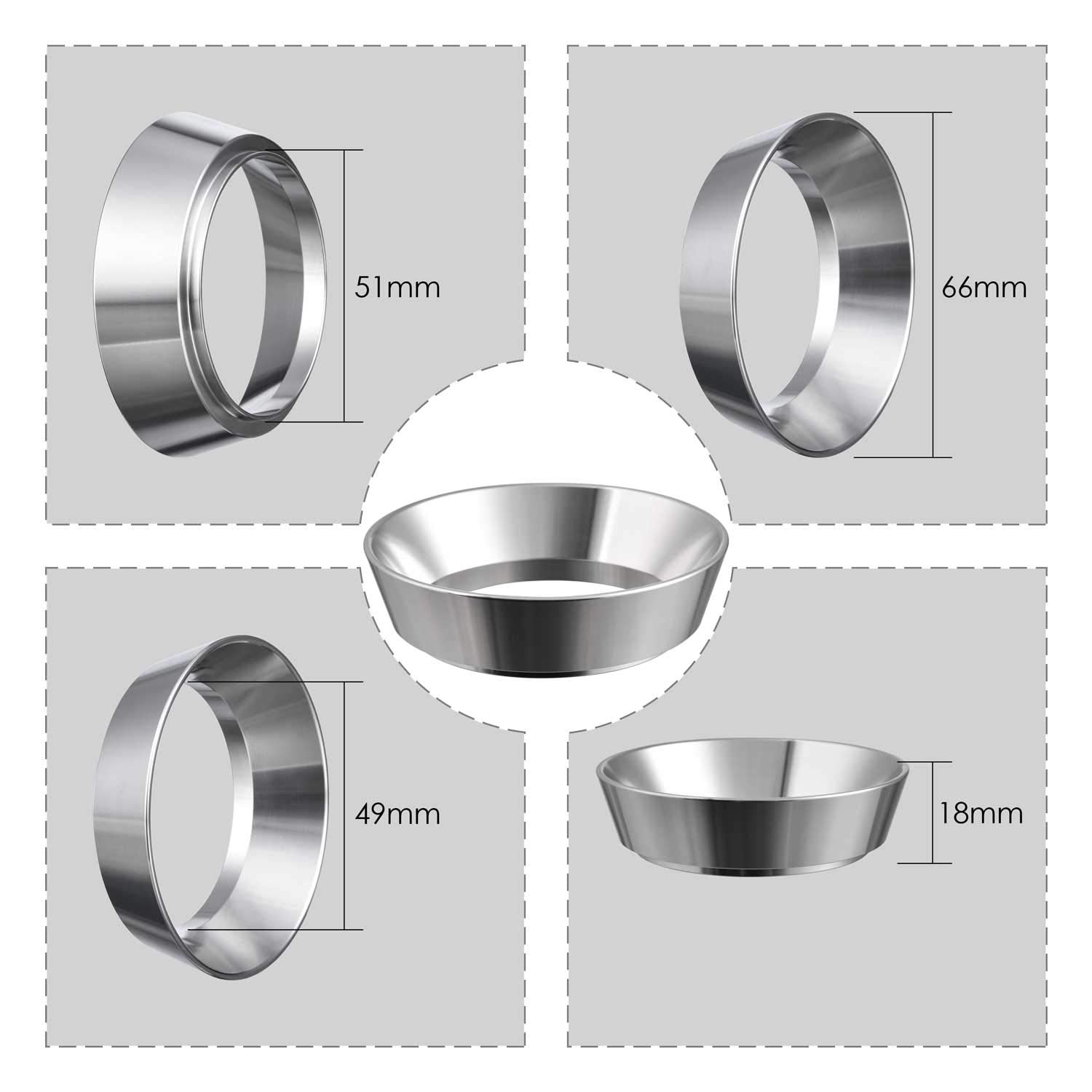 Embudo Dosificador de Café MATOW Acero Inoxidable 51 mm Compatible Con Portafiltro