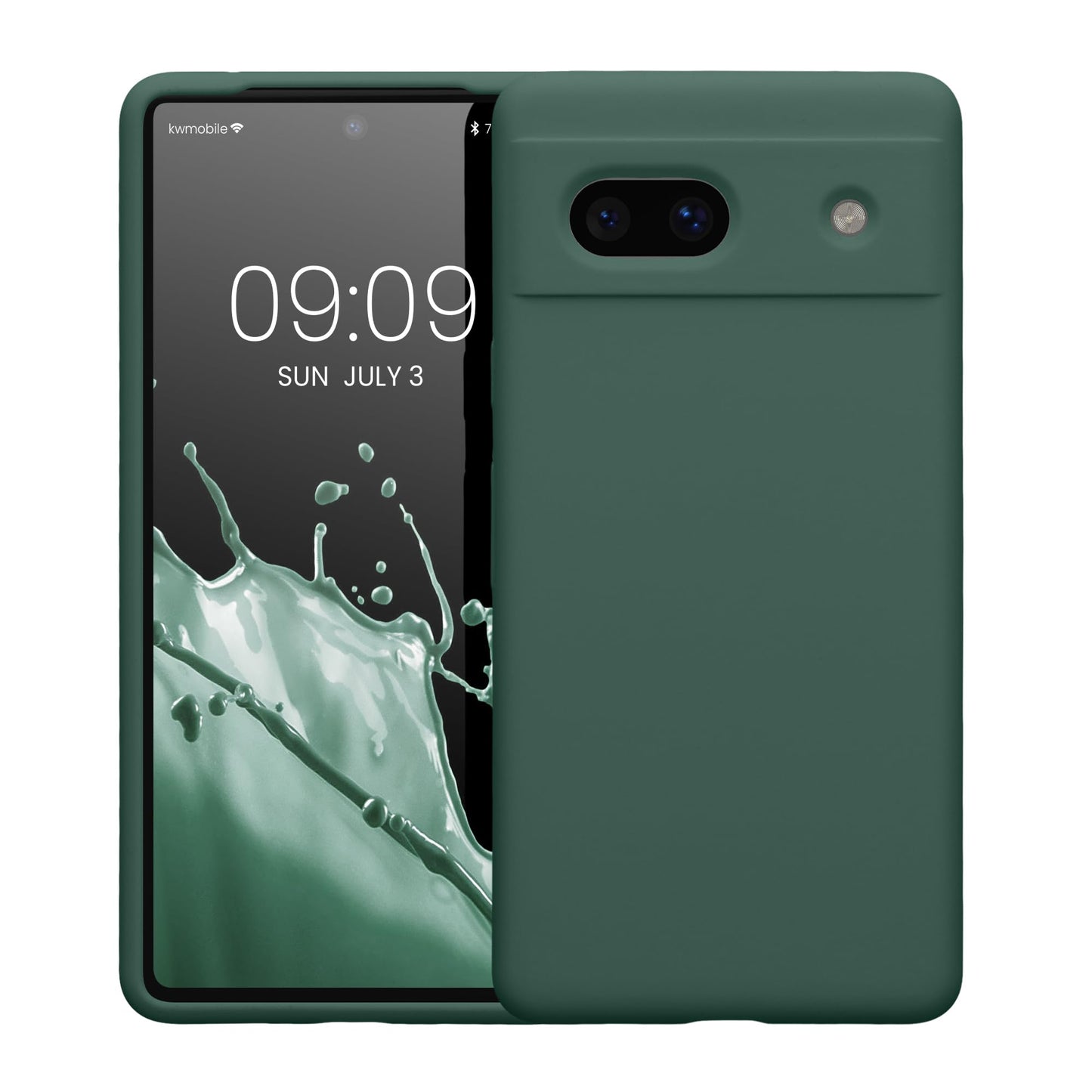 kwmobile Carcasa Compatible con Google Pixel 7a Funda - Case TPU y Silicona antigolpes - Apto Carga inalámbrica - Verde Bosque