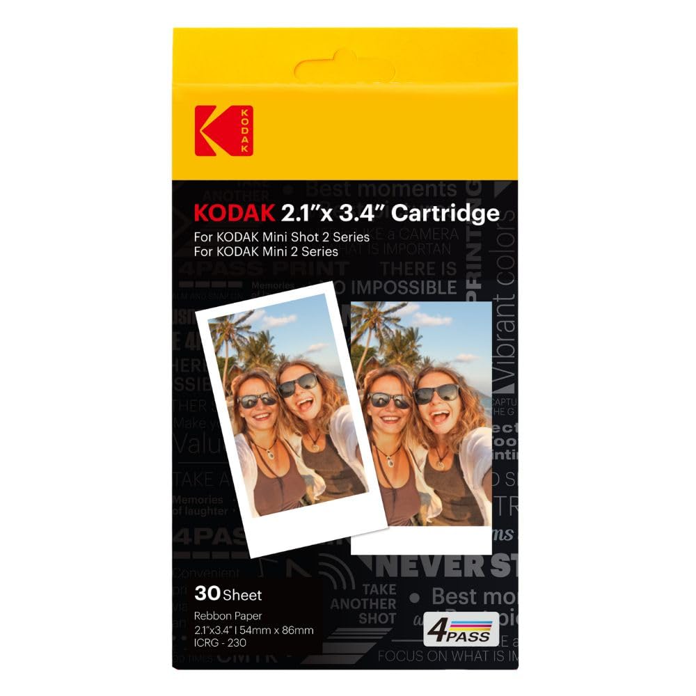 Cartucho de Película Kodak 4PASS 2.1 x 3.4 Pulgadas 60 Hojas para Mini 2 Retro y Mini Shot 2 Retro