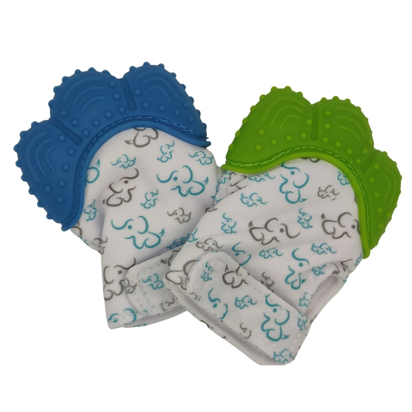 Guantes de Silicón PAPU BABY Azul Gris Dentición para Niño