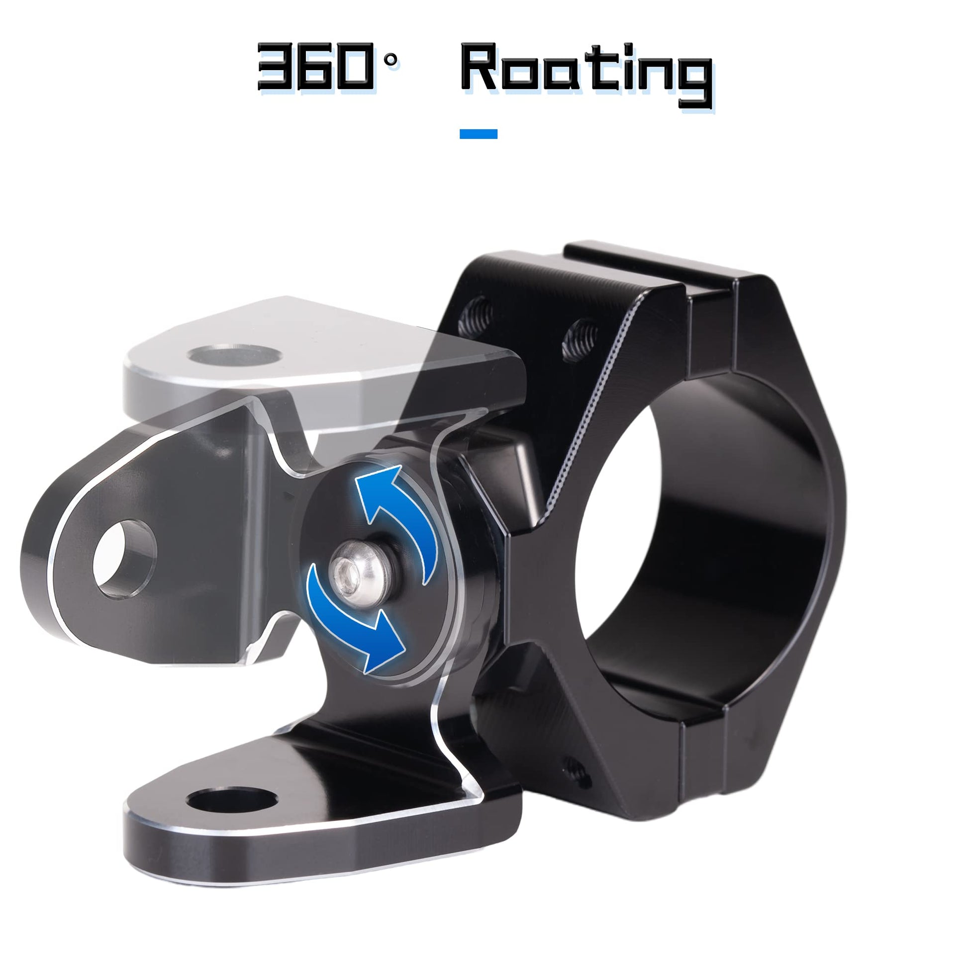 Dicater Soporte de montaje UTV de 360° para bandera/luz LED látigo/antena para barra de rollo de 1.7-2 pulgadas compatible con todos los UTV Can Am Maverick X3 Commander Polaris RZR 900 1000 XP Pro, paquete de 2