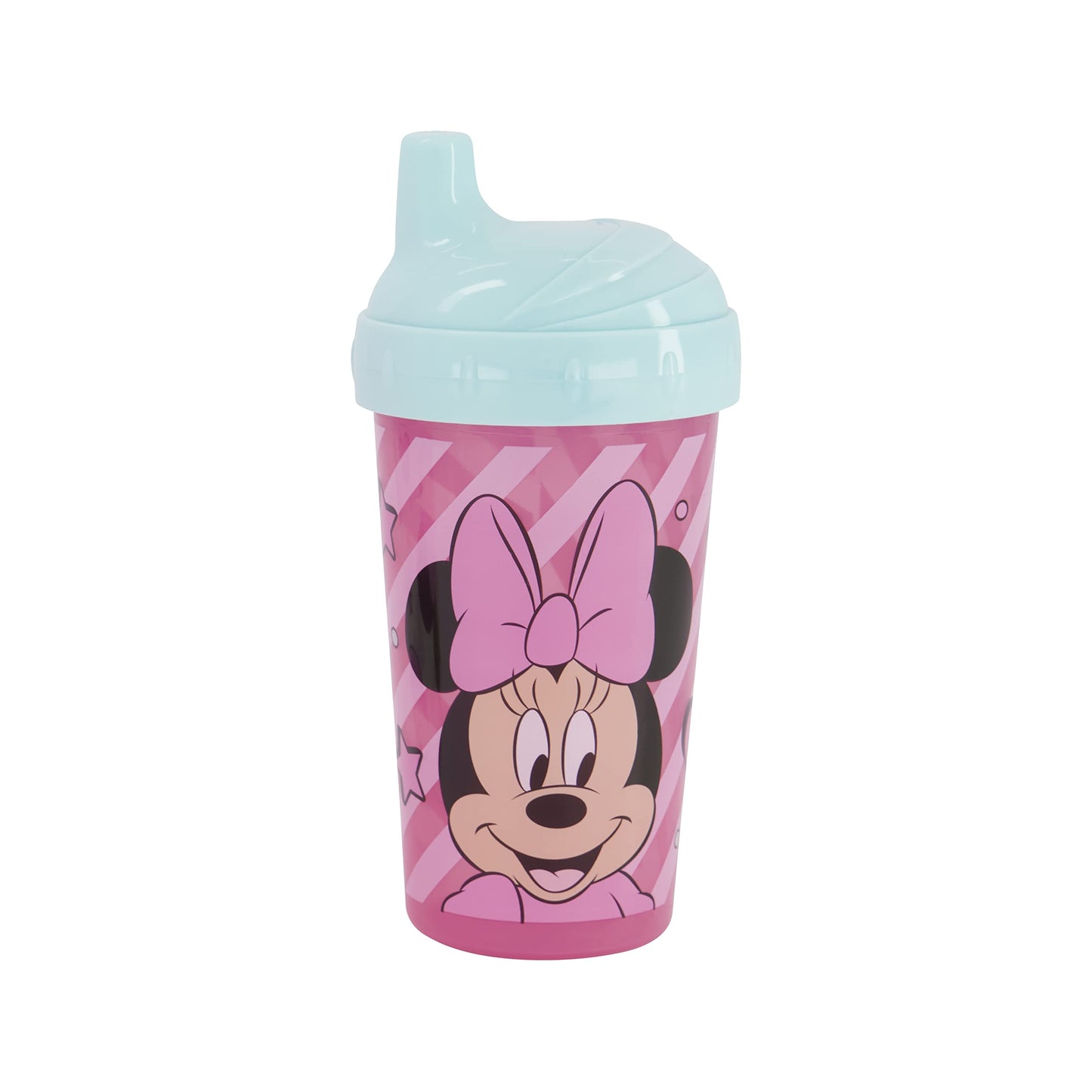 Toddler Sippy Cups for Girls | 10 Ounce Minnie Mouse Sippy Cup Pack of Two with Straw and Lid | Durable Blue Leak Proof Travel Water Bottle for Toddlers