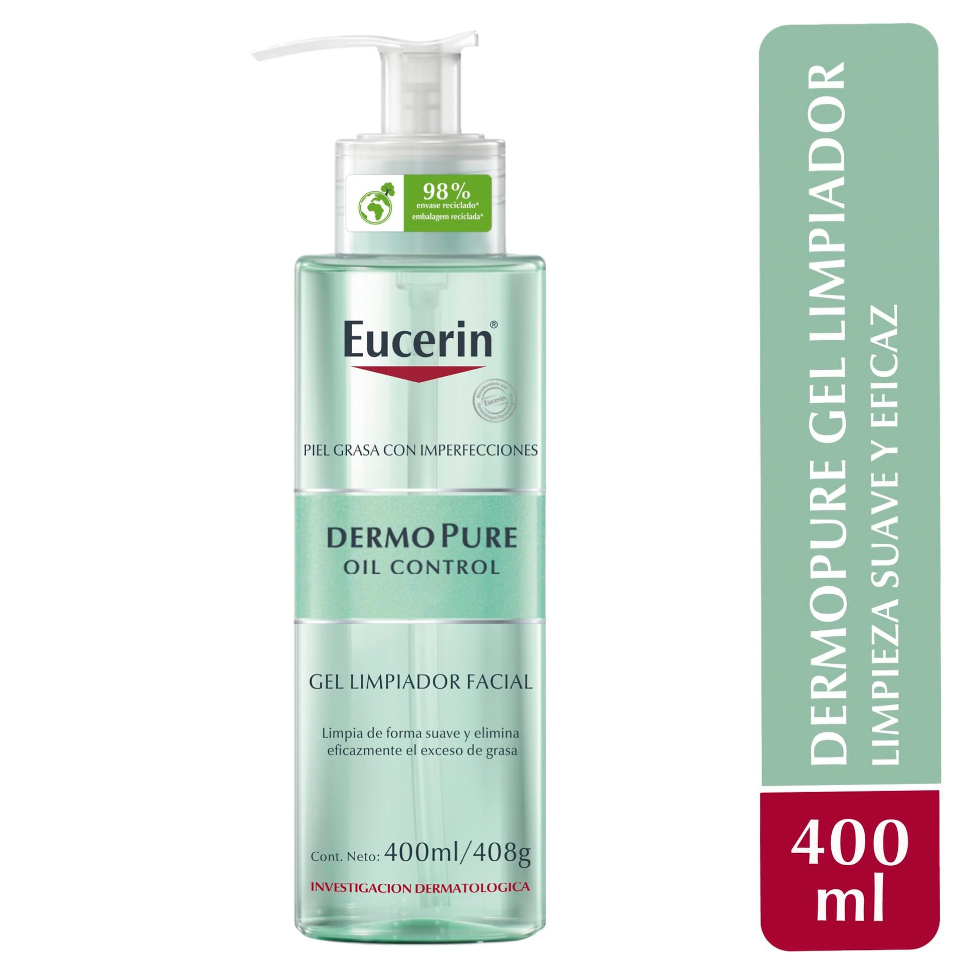 Eucerin Gel limpiador facial piel grasa imperfecciones , 400ml