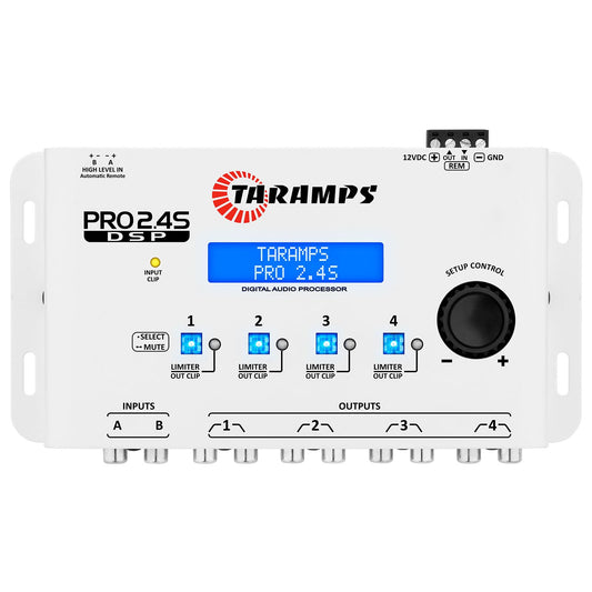 Crossover Taramps DSP Pro 2.4S Blanco con Ecualizador Gráfico para Automóvil