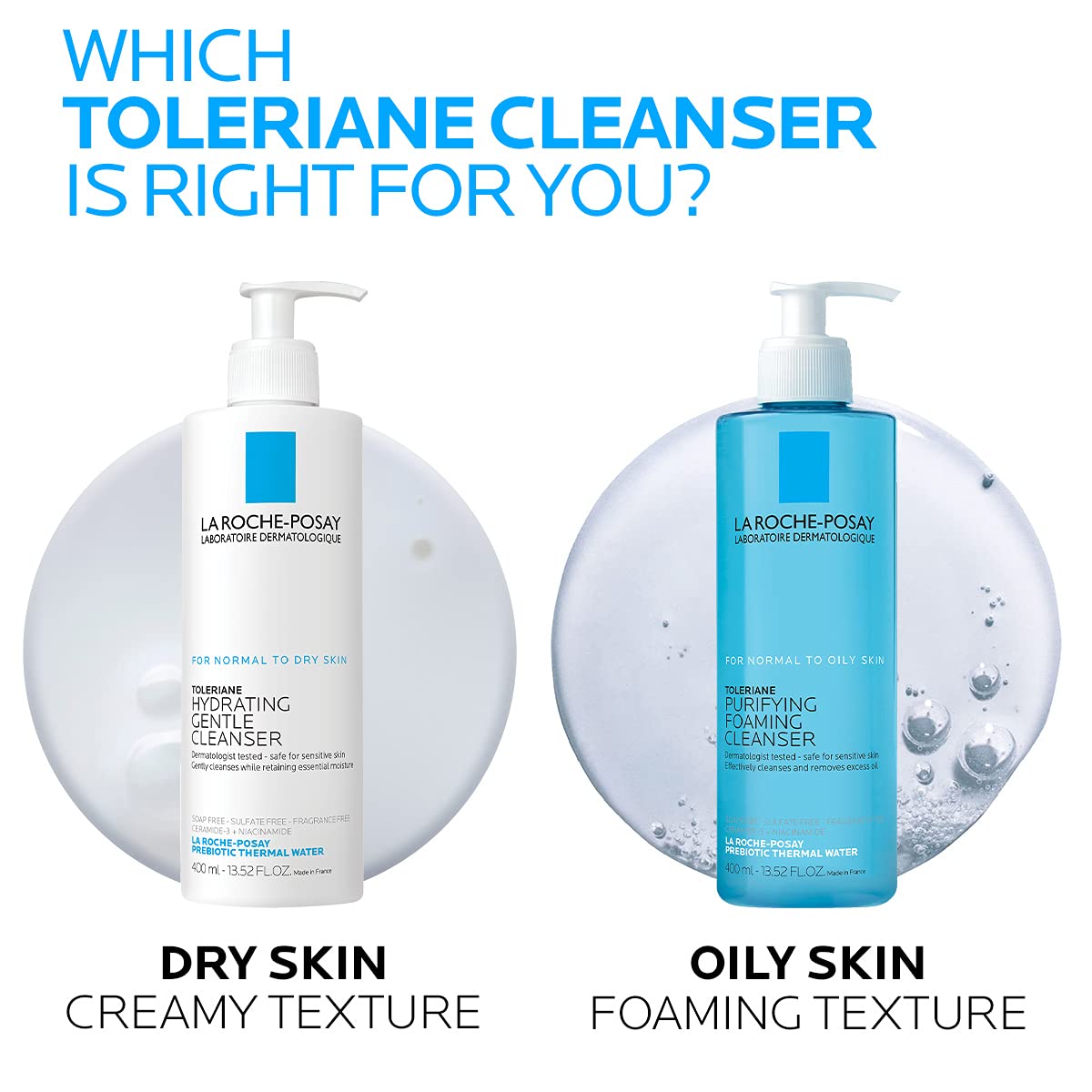 La Roche-Posay - Limpiador espumoso purificante Toleriane, 13.52 onzas líquidas Oz.
