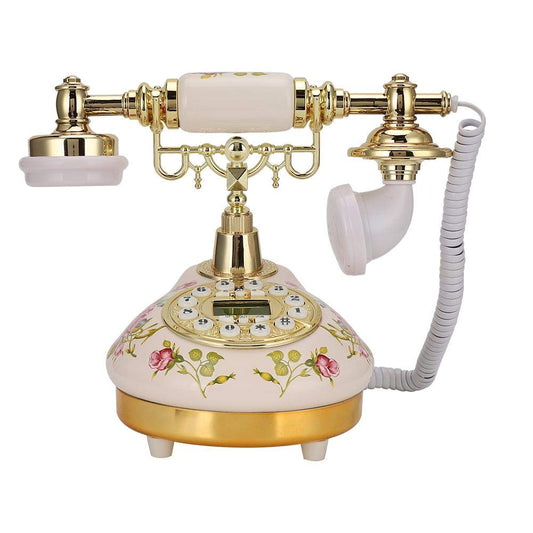 Teléfono Retro Vintage, teléfono Antiguo Escritorio Teléfono Fijo FSK/DTMF con Calendario, Fecha, Reloj para la decoración de la Sala de Estar del hogar de la Oficina, Regalo Maravilloso