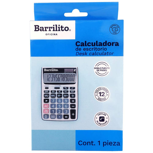 BARRILITO Calculadora de Escritorio Grande, 12 Dígitos. DT396