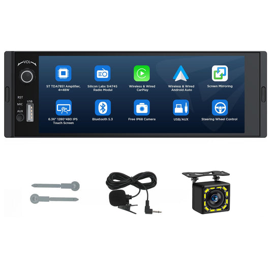 Estéreo de Coche Eonon 6.4 Pulgadas Inalámbrico con CarPlay y Android Auto