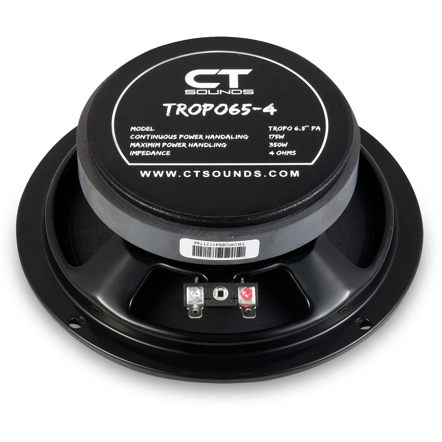 CT Sounds TROPO65-4 Altavoz de rango medio de montaje poco profundo, 175 vatios RMS, cada uno