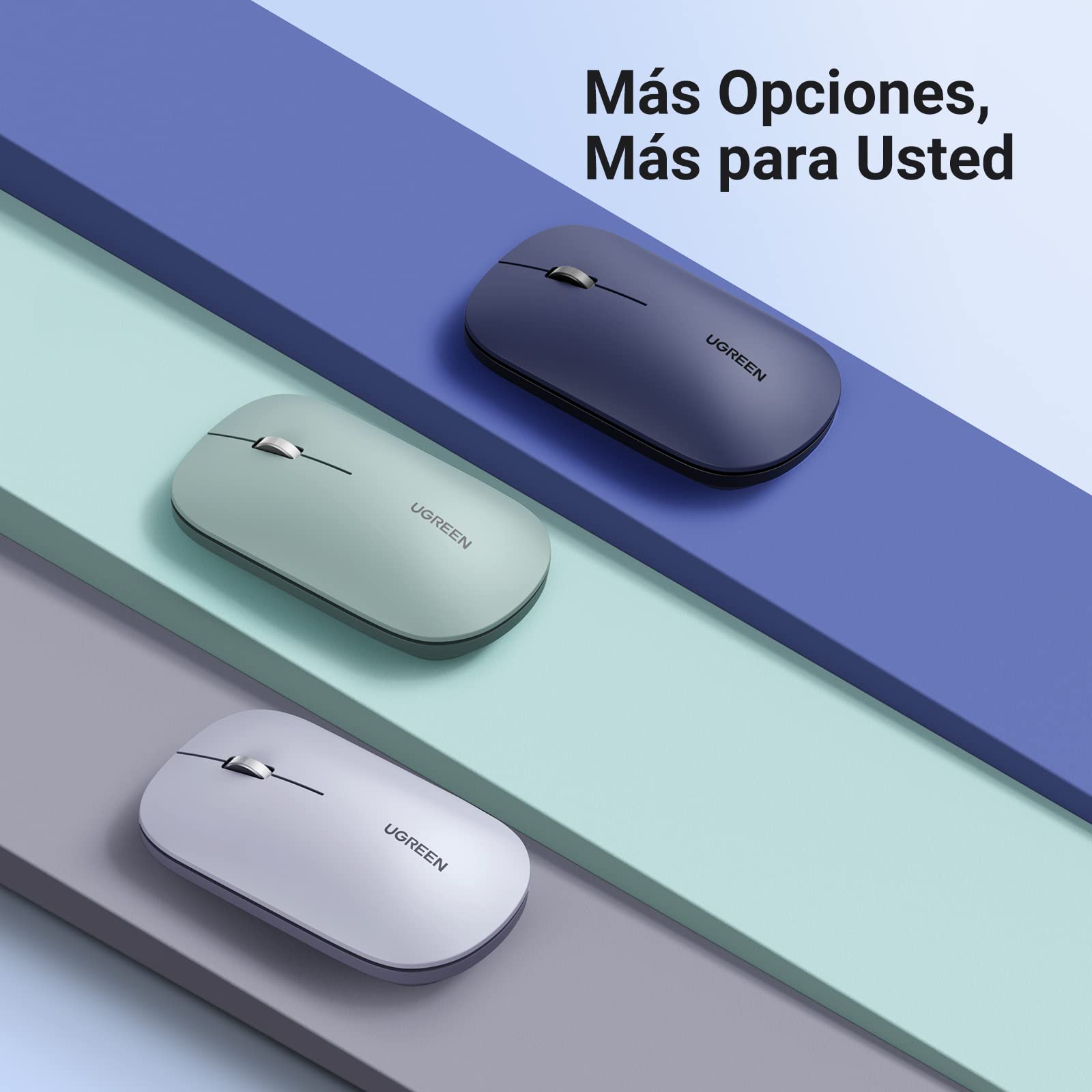 Ratón Inalámbrico UGREEN Negro Ultrafino Silencioso 4 Niveles dpi Ajustables
