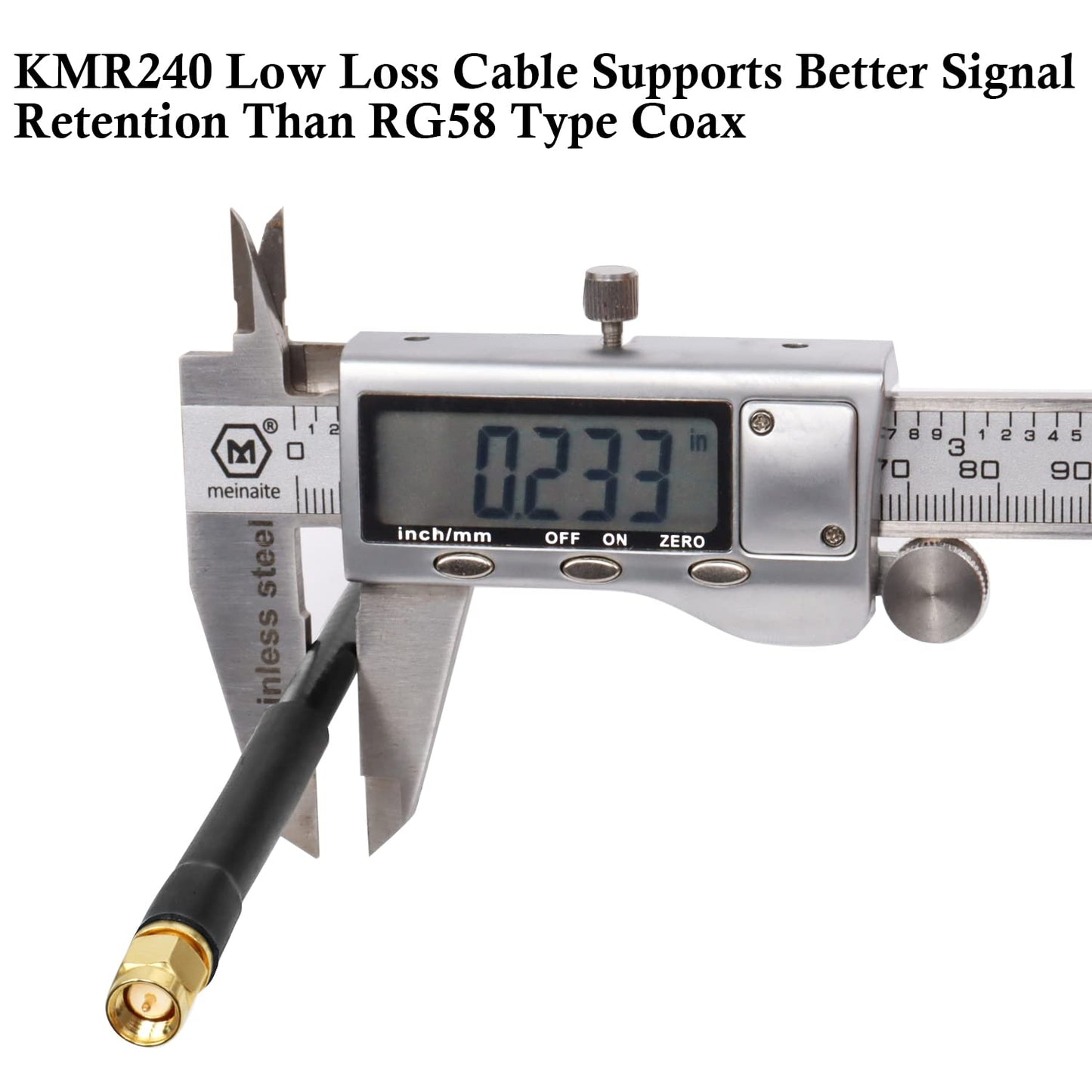 XRDS - Cable coaxial de extensión SMA de 2 pies, SMA macho a hembra de 50 ohmios de baja pérdida