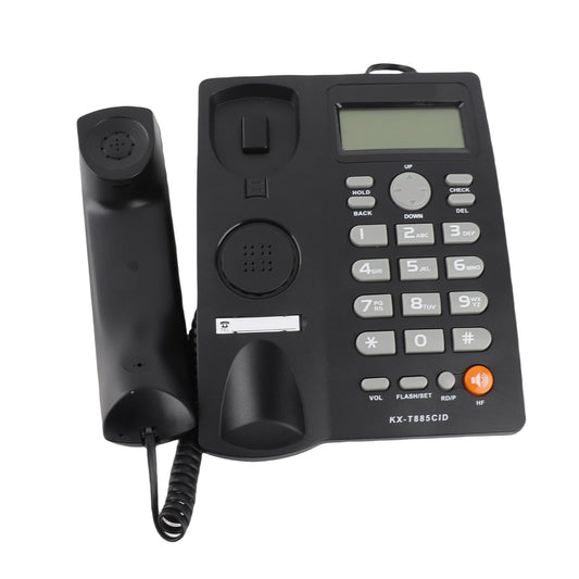 Teléfono con Cable Identificador de Llamadas Teléfono Manos Libres Oficina Hogar Hotel Teléfono Fijo Claro Sonido Marcado Rápido Función de Pausa / Retención Último Número Volver a Marcar(Negro)