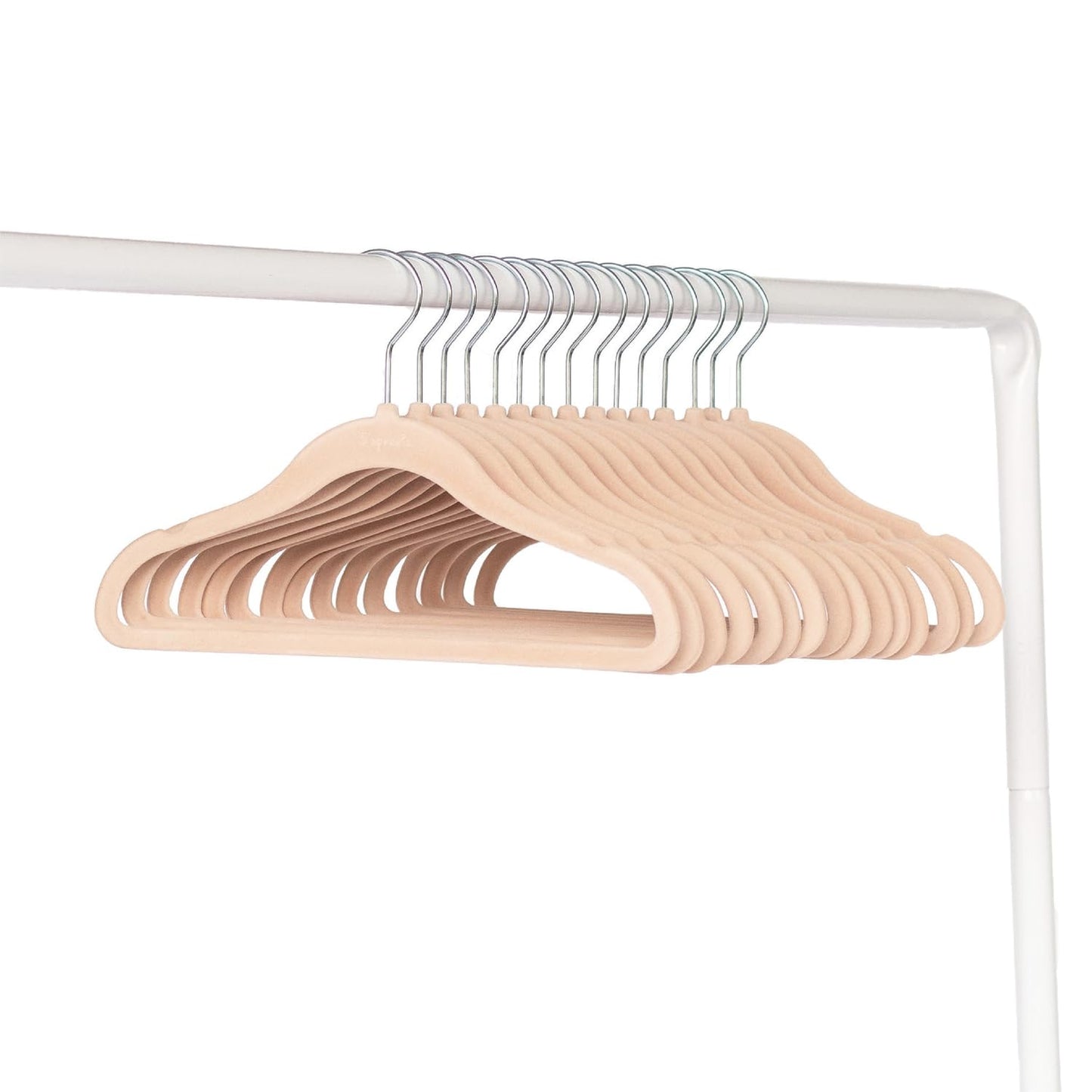 3 Sprouts 30 Perchas de Terciopelo para Bebé y Niños Pequeños - Antideslizantes, Perchas Delgadas para Ropa de Bebé, Color Avellana