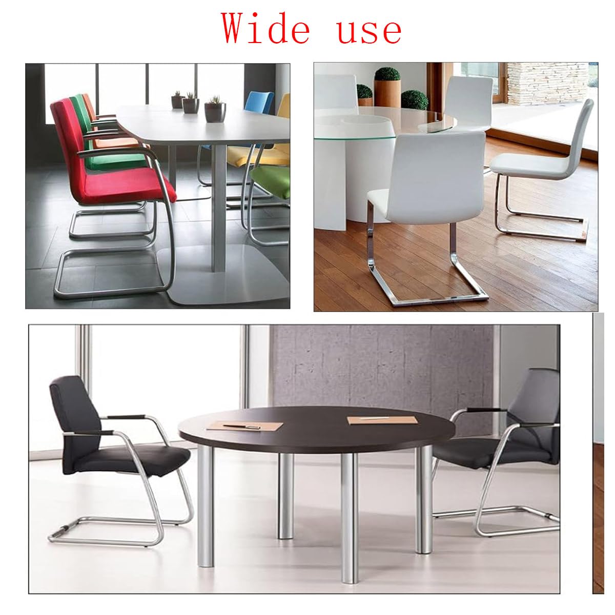 20 tapas de pie para silla con forma de U de 30 mm de diámetro (negro)