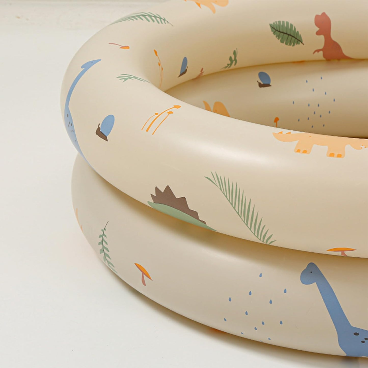 Piscina Inflable Familiar Retro Beige con Diseño Engrosado que Ahorra Espacio para Interiores y Exteriores