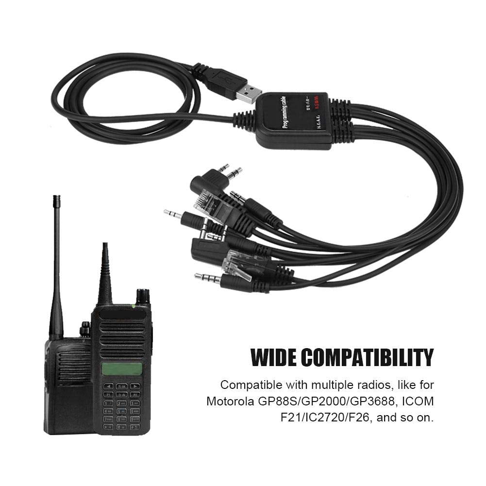 Cable de programación USB 8 en 1 para KENWOOD/QuanShengcn/Tyt/Motorola Radio