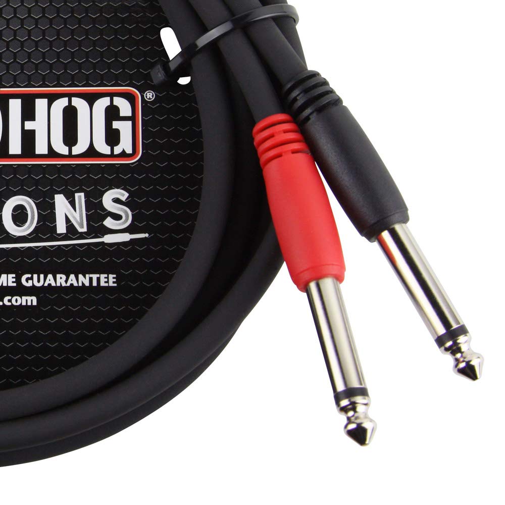Cable Doble Mono 1/4 Pulgadas Pig Hog Negro 91.4 cm