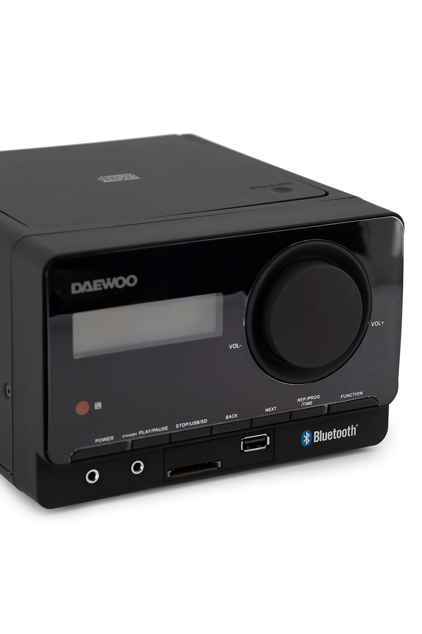 Select Sound Daewoo Mini Componente 2 Altavoces de 5W, Bluetooth, Radio estéreo FM, Reproductor CD´s, USB, SD, Incluye Control Remoto.