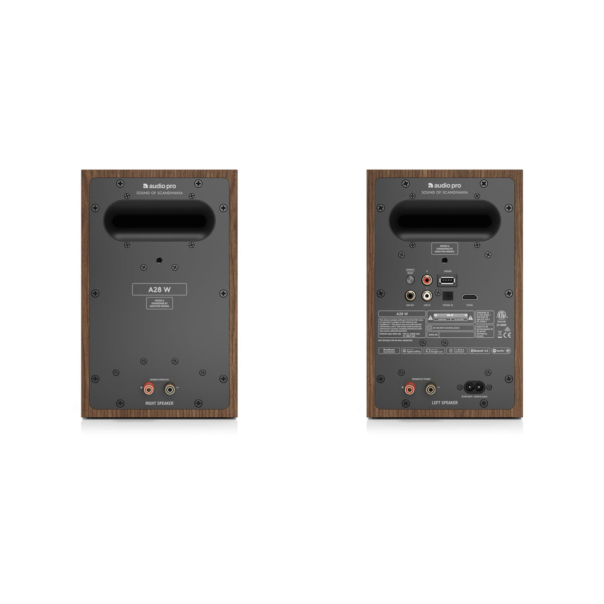 Altavoces Estéreo Audio Pro Nogal Multipieza WiFi y Bluetooth