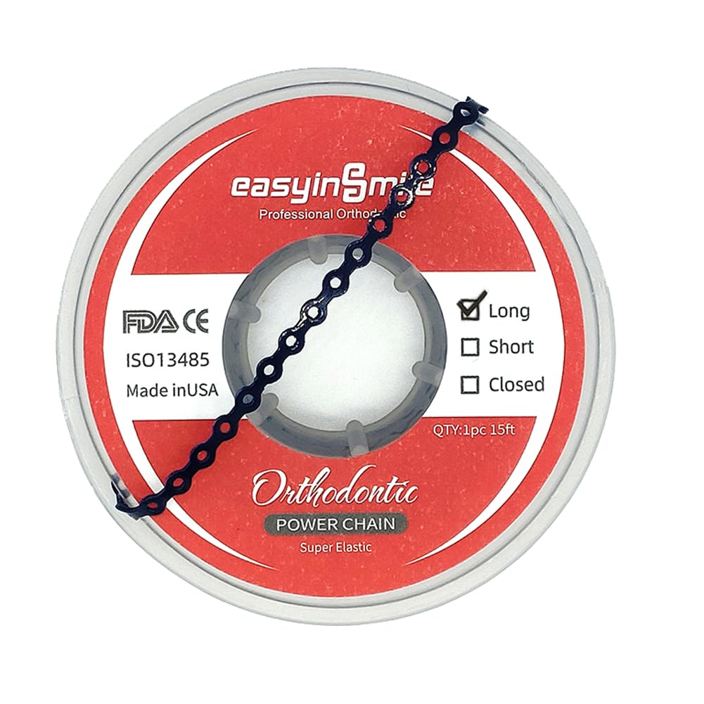 Cadena Elástica Ortodóntica Dental Easyinsmile Azul Oscuro Long