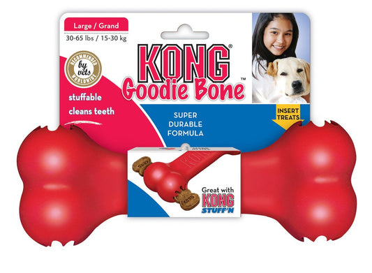 Kong Goodie Bone Juguete para Perro con Forma de Hueso, color Rojo, Grande