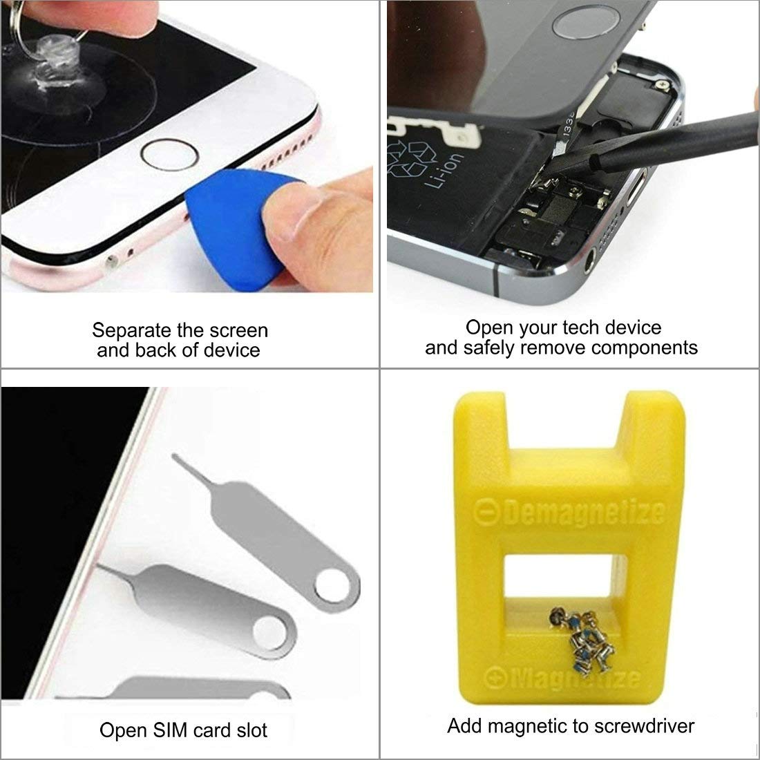 Kit de herramientas de reparación de destornilladores para iPhone, PH000 Phillips, 0.8 mm Star P2 Pentalobe, Y0.6 Tri-Point Y000 Tri-Wing Destornillador para Apple iPhone X/8/8 Plus, 7/7Plus, 6P/6S/6/5S/5/5C/4S/4/SE, iPod, iTouch