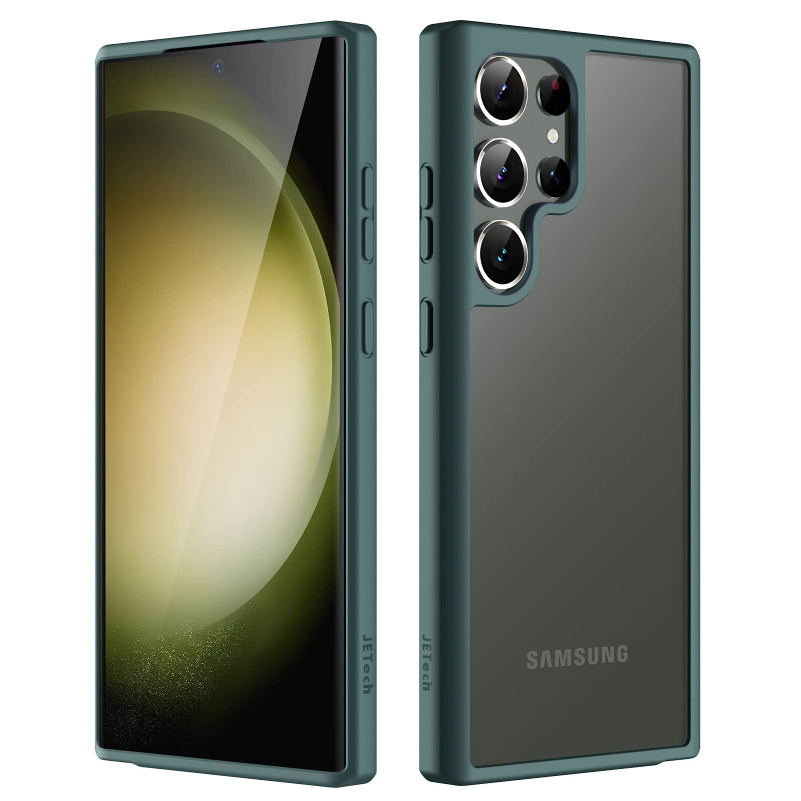 JETech Funda Mate para Samsung Galaxy S23 Ultra 5G 6.8 Pulgadas, Carcasa Fina Trasera Translúcida Esmerilada, Antihuellas (Verde Noche)