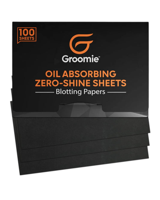 Groomie Toallitas absorbentes de grasa con carbón de bambú - Toallitas sin brillo para piel grasa, absorben instantáneamente el exceso de grasa y brillo - Paquete a granel de 100 toallitas para un F